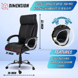 newturn Ranger Premium Leatherette High Back Ergonomic Chair with 2 years warranty Leather Office Executive Chair image 5