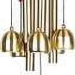 rss enterprises Metal Wind Chimes with 4 Pipe and 5 Bells for Feng Shui at Home Balcony Garden Positive Energy, Home Decor Hanging Gifts for Loved Ones Jingle Good Sound 21 Inch Long Brass Windchime-picture-14