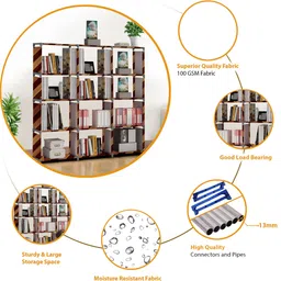 imperial fur 12 Layer Portable Book Shelf Rack | Space-Saving Book Stand for Home & Office Metal Open Book Shelf image 3