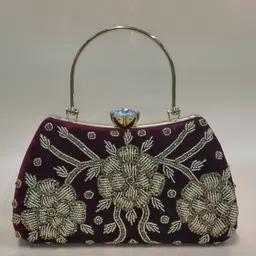 la belgium Party Maroon Clutch-picture-21