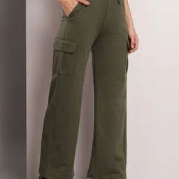 q-rious Women Solid Olive Track Pants-picture-24