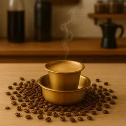 tgl co. Brass Filter Coffee Dabara & Tumbler Set-150ml Indian Coffee Filter-picture-17