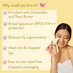 ontario Ceramide Vish care Lip Balm with SPF50 PA+++ - Kojic Acid & NiacinamideAX15 Natural image 3