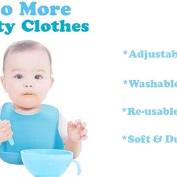 tip 'n' top SIlicon Baby Feeding Bibs Reusable and Size Adjustable, WaterProof image 2