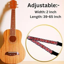 imaginea Adjustable Guitar Strap with Wall Hanger | Polyester Belt for Acoustic Guitar Polyester Strap image 2