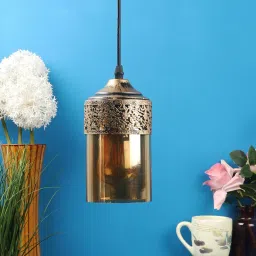 foziq Aida Antique Gold Metal Hanging Light image 2