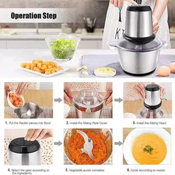 kaku Stainless Steel Bowl Heavy 700W Motor - 2 Speed Modes For Kitchen Food Electric Vegetable & Fruit Chopper-picture-35