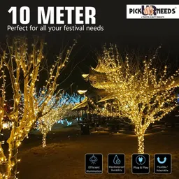 pick ur needs 74 LEDs 10 m Beige Steady String Rice Lights image 2