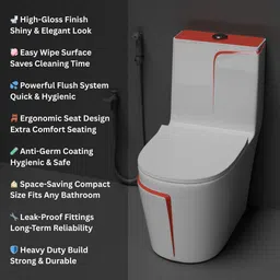 eltix EL1004 IMPORTED Ceramic S TYPE/Water Closet/Commode With Soft Close Western Toilet Seat Western Commode image 5