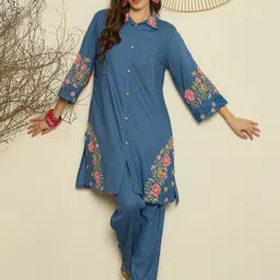 indo era Women Viscose Rayon Kurta Pant Set image 5