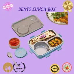moira international Lunch Box for Kids Compartment Insulated Stainless Steel Tiffin Box for KID_L220 3 Containers Lunch Box image 1