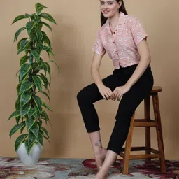 primevista Casual Regular Sleeves Printed Women Pink Top image 5