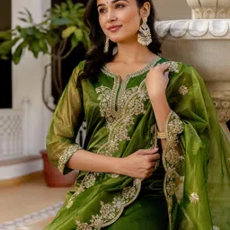 skylee Women Net Kurta Pant Dupatta Set-picture-19