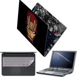 Techfit Full Body Laptop Skin with Screen Guard and Key Guard - Iron Man Face Typography Combo Set-picture-39