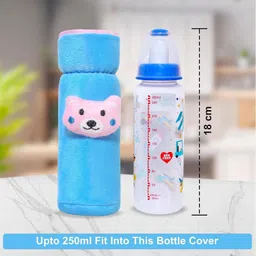 little boo Soft Plush Stretchable Baby Feeding Bottle with Cute Design Valvet Cover - 250 ml image 2