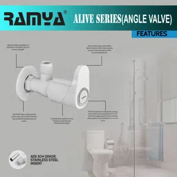 ramya Alive Angle Cock Tap PTMT Faucet With Flange Superior Plastic Heavy Duty Angle Valve Faucet image 4