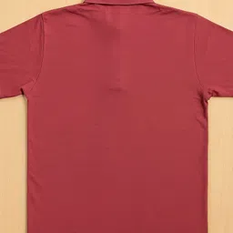 tss Men Solid Mandarin Collar Reversible Cotton Blend Maroon T-Shirt image 2