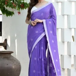 suman collection Floral Print, Striped Daily Wear Khadi Saree-picture-11