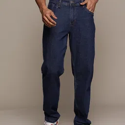 roadster Men Relaxed Fit Mid Rise Dark Blue Jeans-picture-12