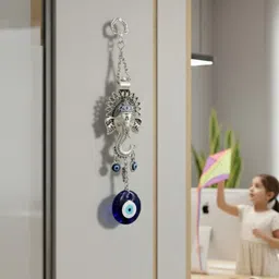 balaji decoration Evil Eye Hanging Wall Hanging Nazar Raksha Kavach Door Hanging Charm GANESHA Decorative Showpiece - 10 cm-picture-19