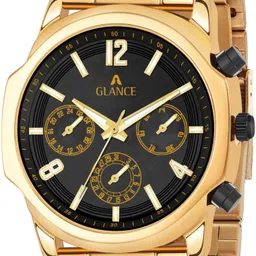 aglance 9713RG Pitch-black dial with Stainless Steel Watch Analog Watch - For Men AGL_9713RG Pitch-black dial with Stainless Steel Watch-picture-40