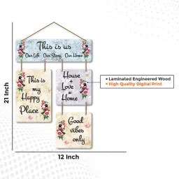 vibecrafts Multicolour Engineered Wood Wall Hanging Quotes image 5