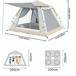nawbeda Automatic Big Bird 4 Sides 3-4 Person Tent Tent - For Summer, Winter image 2