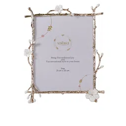 Nestasia White & Gold Flower La Nature Large Photo Frame image 2