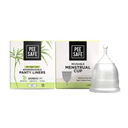 Pee Safe Menstrual Cup (Large) & Bio Panty Liners For Women | 100% Biodegradable Panty Liners and FDA Approved Silicone Menstrual Cup Gives You Extra Comfort And Long Lasting Protection | Menstrual Hygiene-picture-14