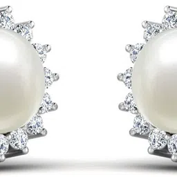 lords jewels 925 Silver Pearl Floret Earrings for Women Pearl Sterling Silver Stud Earring image 3
