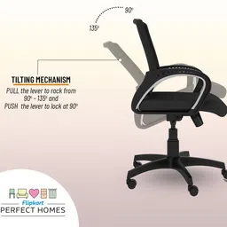 flipkart perfect homes Mesh Mid-Back 898 Century Drafting Staff, Workstation, Desk Chair Mesh Office Executive Chair image 4