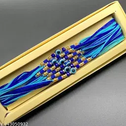 sanchi creation Thread Evil Eye 12 Piece Rakhi Set Assorted Rakhi Set-picture-27