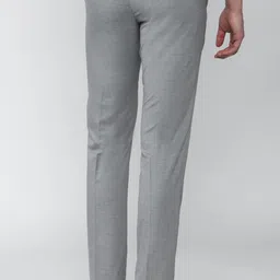 van heusen Men Slim Fit Grey Viscose Rayon Trousers image 3