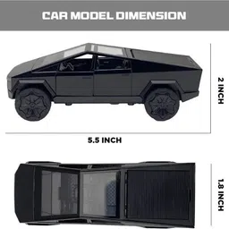 mitali Tesla cyburtruck Diecast Alloy Metal open Door & pull Back light & music image 4