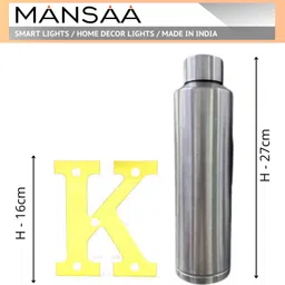 mansaa LED Marquee Letter Lights Sign, Alphabet LED Lights for Home Party Wedding Decoration - K Table Lamp image 2