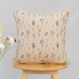 the yellow dwelling Beige Cotton Abstract 24x24 inches Cushion Cover-picture-23