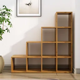 hexa red Wooden Book Shelf for Home, Living Room, Office, Multipurpose Rack, Engineered Wood Open Book Shelf image 5