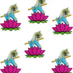 happy customise MDF Krishna Bansuri Cutout for Home decor Festival Gift Wedding Decorations DIY Pack of 6 image 3