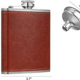 imtra fashion Pocket Hip Flask Stainless Steel and PU Leather Hip Flask image 3
