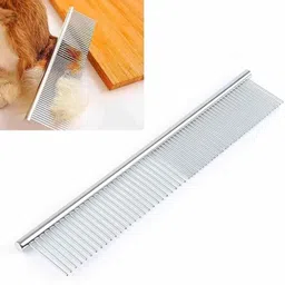 iblay Stainless Steel Grooming Comb for Dog/Cats and Pets for Ticks and Fleas (1pc) Basic Comb for Dog & Cat-picture-17