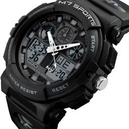 m7 by metronaut NightForge Series Analog-Digital Watch - For Men M7-2870 NightForge Black Resin DualMovement ActiveWear image 2