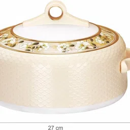 nayasa Coral Insulated Casserole | Stainless Steel Inner | Food Grade | Cream Serve Casserole image 3