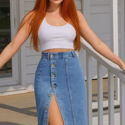 urban cat Women Solid A-line Blue Skirt-picture-30