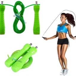 happiory Fitness Jumping Adjustable Skipping Rope for Gym Training( pack -1) Green image 3
