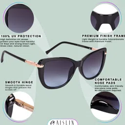 aislin UV Protection, Gradient Butterfly Sunglasses (62) image 3