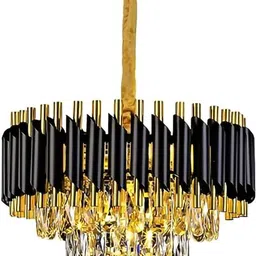 shreshtha crystal Black Gold metal polish 300mm chandelier hanging ceiling pendant Light Chandelier Ceiling Lamp-picture-10