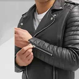 md retail Men Solid Biker/Riding Jacket image 4