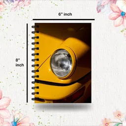 eva retail Yellow Car Print Spiral Wire Bound Notebook A5 Notebook Unruled 160 Pages image 5