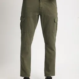 The Roadster Lifestyle Co Pure Cotton Slim Fit Cargos-image-87