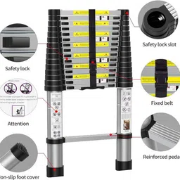 eleganza solutions ELEGANZA ALUMINIUM TELESCOPIC LADDER 2.9 MTR (9.5 FT) Aluminium Ladder image 2